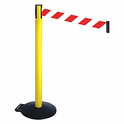 Barrier Post Blk Red/White Belt w/Wheels