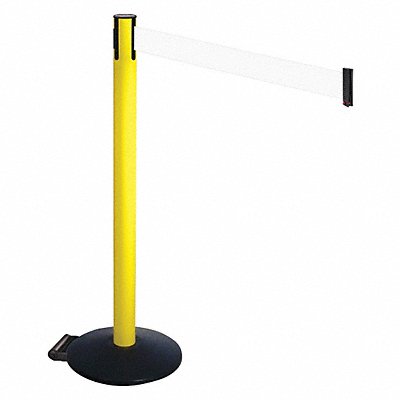 Barrier Post Black White Belt w/Wheels