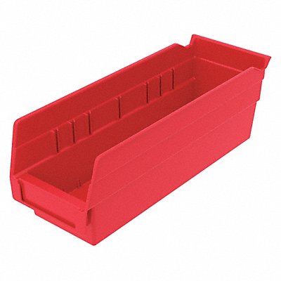 Shelf Bin Red Indstr Grd Poly 4 in