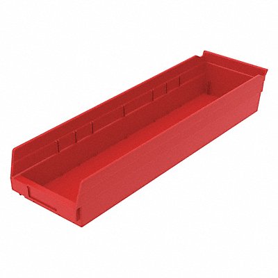 F8875 Shelf Bin Red Indstr Grd Poly 4 in