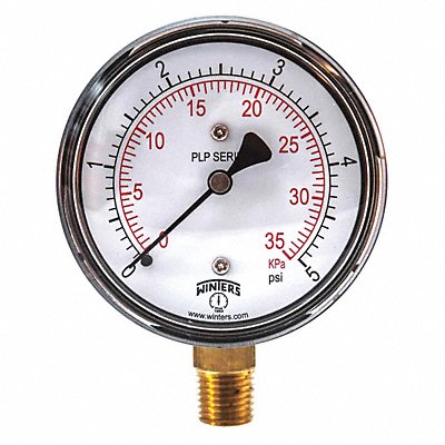 K4546 Low Pressure Gauge Bottom 0 to 5 psi