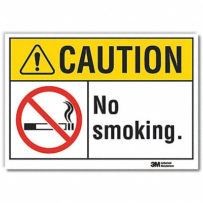 No Smoking Caution Rflctv Label 5inx7in