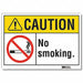 No Smoking Caution Rflctv Label 5inx7in