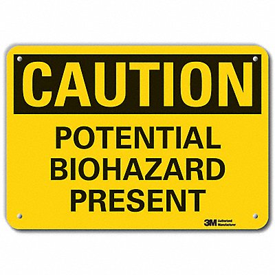 Biohazard Sign 7 in x 10 in Aluminum