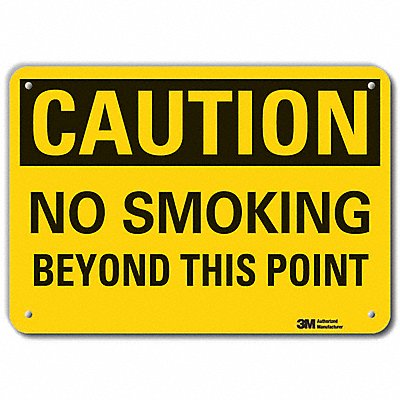 Rflct No Smoking Caut Sign 7x10in Alum