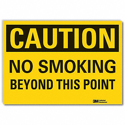 No Smoking Caution Rflct Lbl 7inx10in