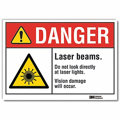 Laser Area Danger Rflct Label 7inx10in