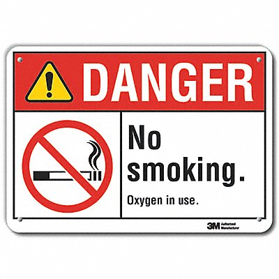 No Smoking Sign 7 in x 10 in Aluminum