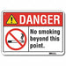No Smoking Sign 7 in x 10 in Aluminum