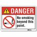 No Smoking Danger Rflctv Label 5inx7in