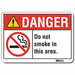 Rflct No Smoking Danger Sign 7x10in Alum