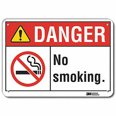 No Smoking Sign 7 in x 10 in Aluminum