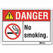 No Smoking Danger Rflctv Label 10inx14in
