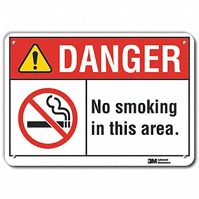 No Smoking Sign 7 in x 10 in Aluminum