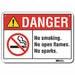 Rflctv No Smoking Dangr Sign 10x14in Alu