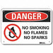 Rflctv No Smoking Dangr Sign 10x14in Alu