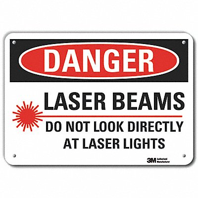 Laser Sign 7 in x 10 in Aluminum