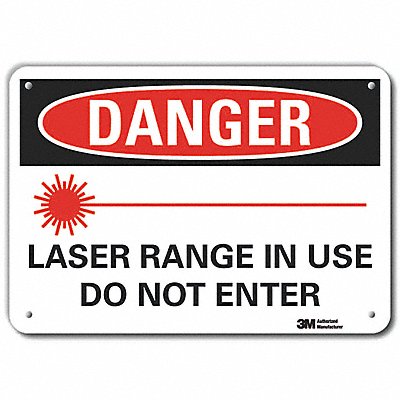 Rflctv Laser Area Danger Sign 10x14in