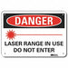 Rflctv Laser Area Danger Sign 10x14in