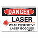 Laser Area Danger Rflctv Label 3.5inx5in