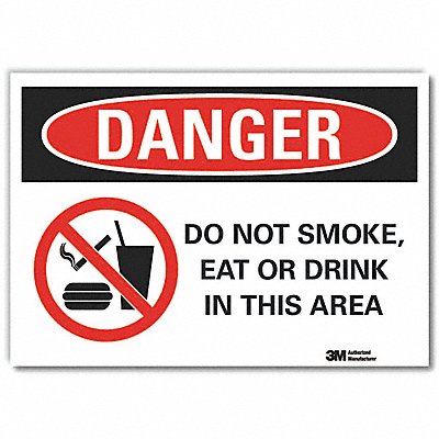 No Smoking Danger Rflct Lbl 10inx14in