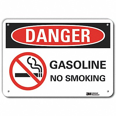 Rflct Gasoline Danger Sign 10x14in Alum