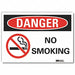 No Smoking Danger Rflctv Label 10inx14in