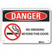 Rflct No Smoking Dangr Sign 10x14in Alum