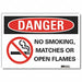 No Smoking Danger Rflct Label 5inx7in