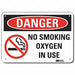 Rflct No Smoking Danger Sign 7x10in Alum