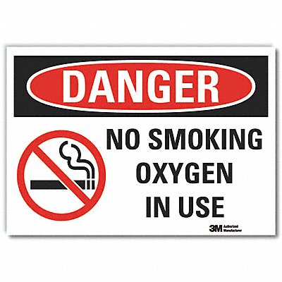 No Smoking Danger Rflctv Label 3.5inx5in