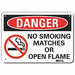 Rflct No Smoking Danger Sign 7x10in Alum