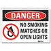 No Smoking Danger Rflctv Label 7inx10in
