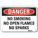 No Smoking Sign 7 in x 10 in Aluminum