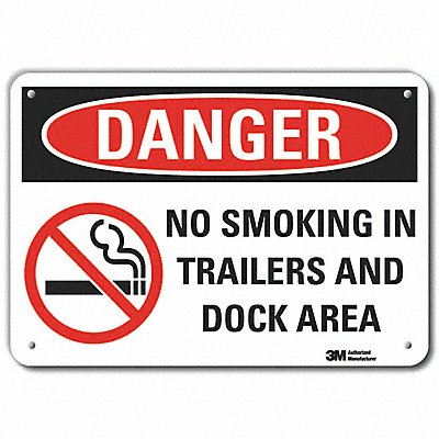 Rflctv No Smoking Dangr Sign 10x14in Alu