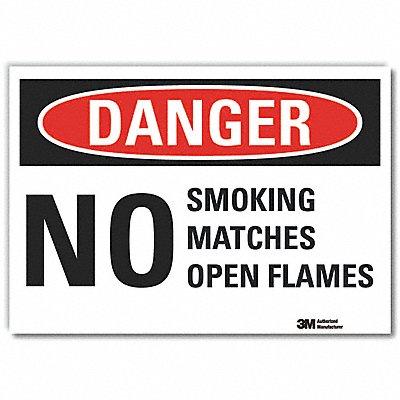 No Smoking Danger Rflct Label 3.5x5in