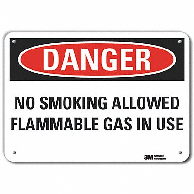 Rflct No Smoking Dangr Sign 10x14in Alum