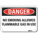 Rflct No Smoking Dangr Sign 10x14in Alum