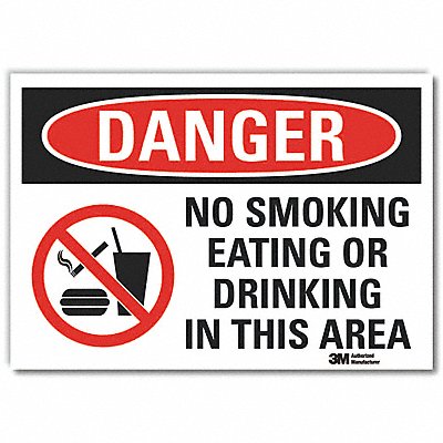 No Smoking Danger Rflctv Label 3.5inx5in
