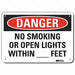 Rflct No Smoking Danger Sign 7x10in Alum