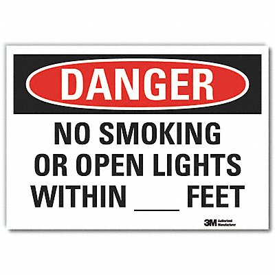 No Smoking Danger Rflct Label 3.5x5in