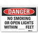 No Smoking Danger Rflct Label 3.5x5in