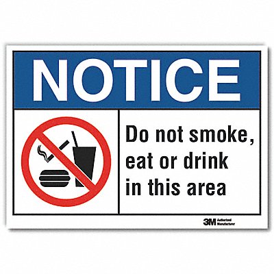 No Smoking Notice Rflct Label 7inx10in