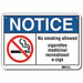 Rflctv No Smoking Note Sign 10x14in Alum