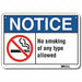 No Smoking Sign 7 in x 10 in Aluminum