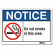 No Smoking Notice Rflctv Label 3.5inx5in