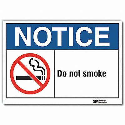 No Smoking Notice Rflctv Label 10inx14in