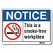 No Smoking Sign 7 in x 10 in Aluminum