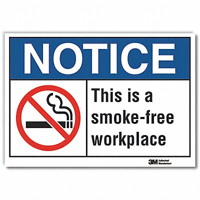 No Smoking Notice Rflctv Label 7inx10in