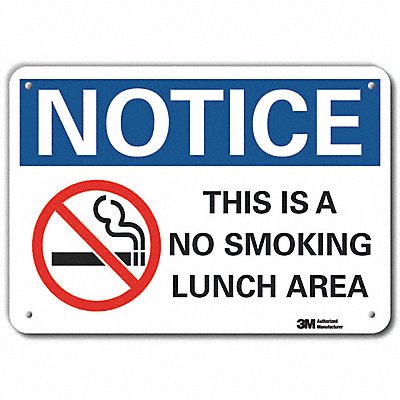 Rflctv No Smoking Note Sign 10x14in Alum